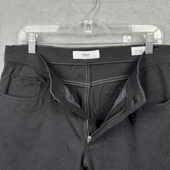 BRAX Hi-Flex Chuck Pants Stretch Men Sz 33x25 Dark Gray Casual Straight Leg Slim - Picture 3 of 10